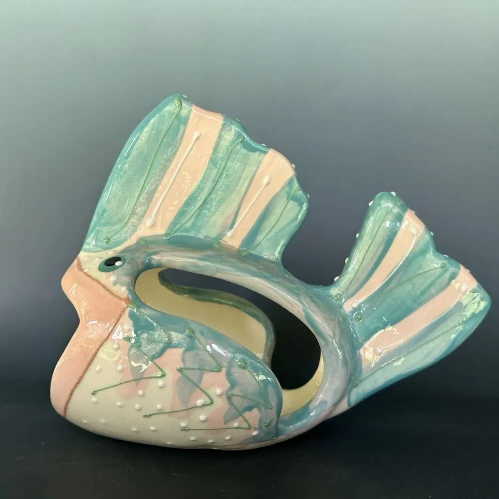 VTG Lanz Russell 1995 Ceramic Fish Sculpture Coastal Seafood Restaurant Decor